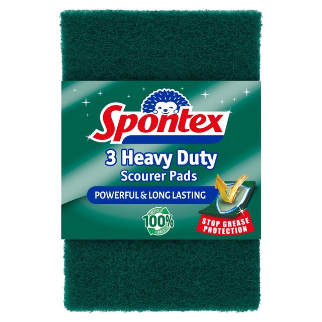 Spontex Heavy Duty Scourer Pads, 3 Per Pack