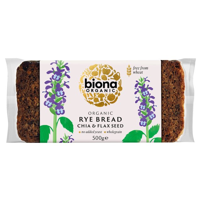 Biona Organic Yeast Free Rye Chia & Flax Seed Bread, 500g