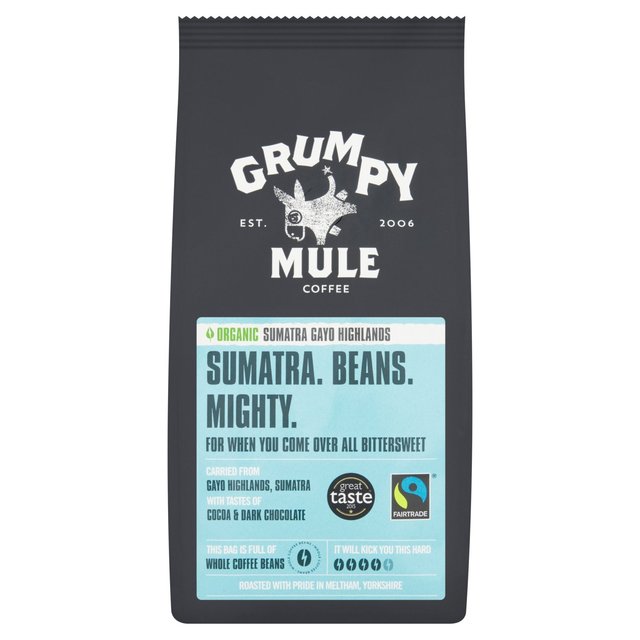 Grumpy Mule Organic Sumatra Coffee Beans, 227g