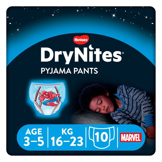 Huggies DryNites Boys Pyjama Pants, Size 3-5 Years, 16-23kg