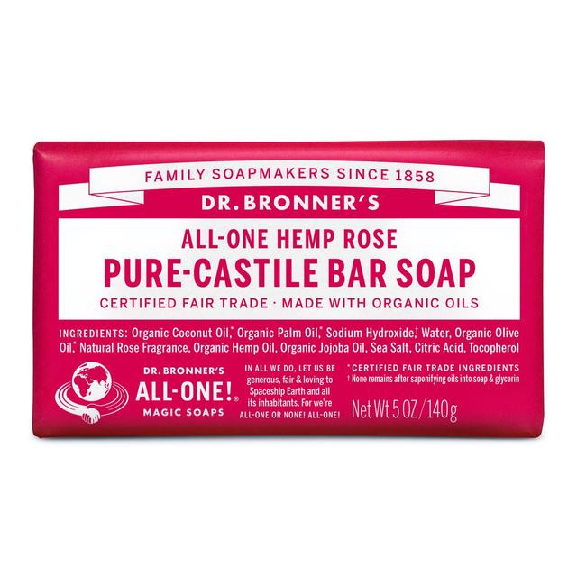 Dr. Bronner’s Rose Organic Multi-Purpose Soap Bar, 140g
