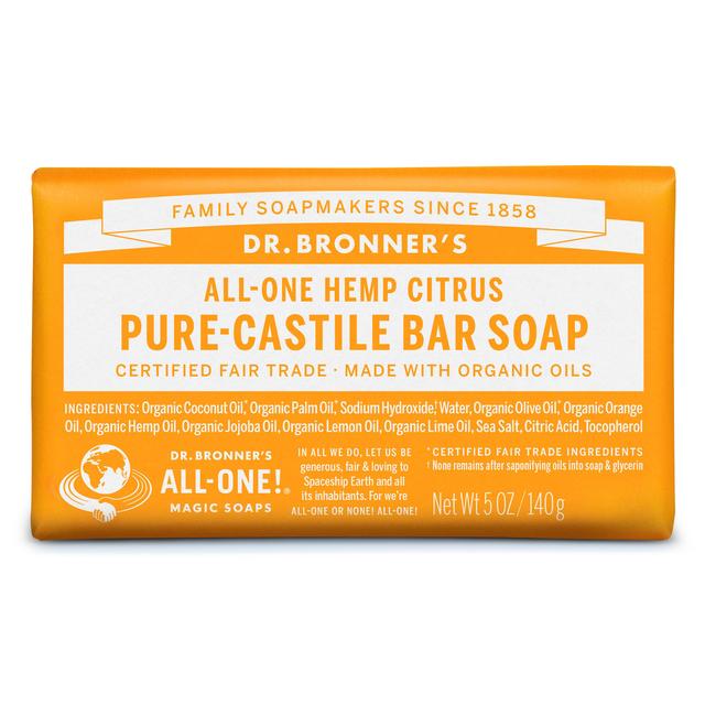 Dr. Bronner’s Citrus Organic Multi-Purpose Soap Bar, 140g