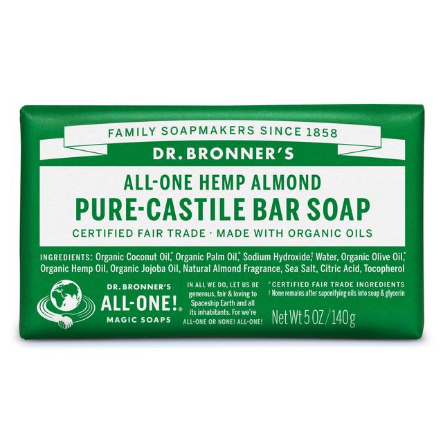 Dr. Bronner’s Almond Organic Multi-Purpose Soap Bar, 140g