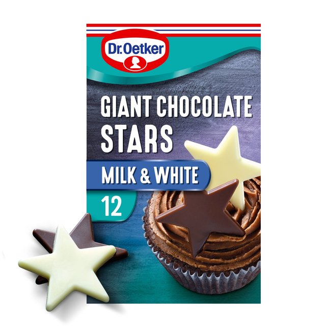 Dr. Oetker 12 Giant White & Milk Chocolate Stars, 20g
