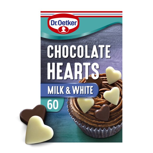 Dr. Oetker 60 White and Milk Chocolate Hearts, 40g