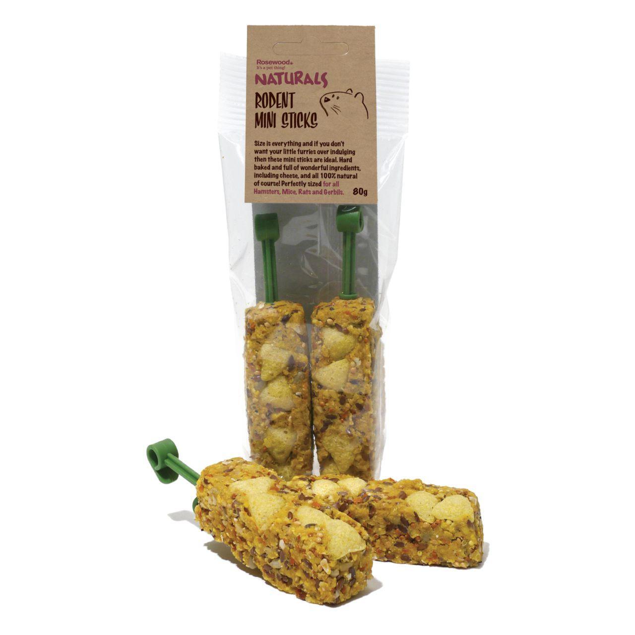 An image of Rosewood Boredom Breaker Natural Treats Rodent Mini Sticks