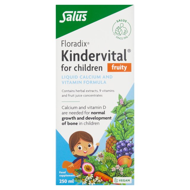 Floradix Kindervital Kid’s Fruity Liquid Calcium and Vitamin Formula 3 Years+, 250ml