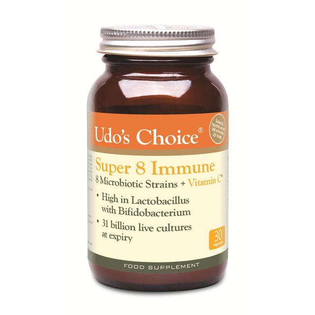 Udo’s Choice Super 8 High Count Microbiotics Supplement Vegetable Capsules, 30 Per Pack