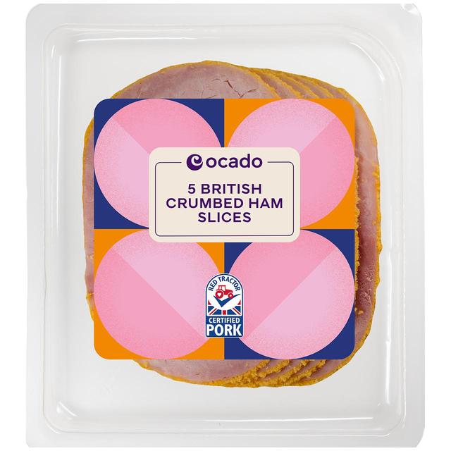 Ocado British Crumbed Ham 5 Slices No Added Water, 125g