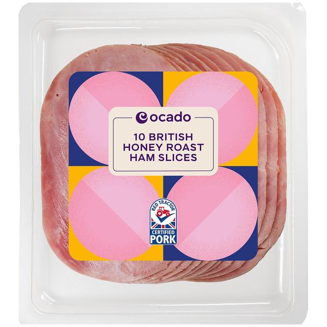 Ocado British Honey Roast Ham 10 Slices No Added Water, 280g