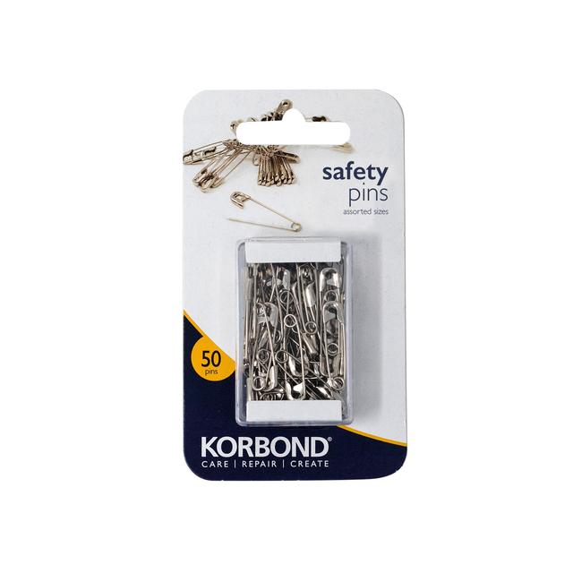 Korbond Safety Pins, 50 Per Pack