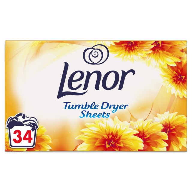Lenor Fabric Tumble Dryer Sheets Summer Breeze, 34 Per Pack