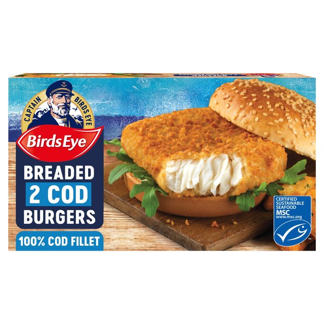 Birds Eye 2 MSC Breaded Cod Fish Burgers, 227g