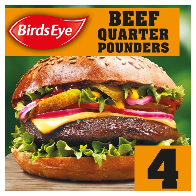 Birds Eye 4 Original Beef Quarter Pounder Burgers, 454g