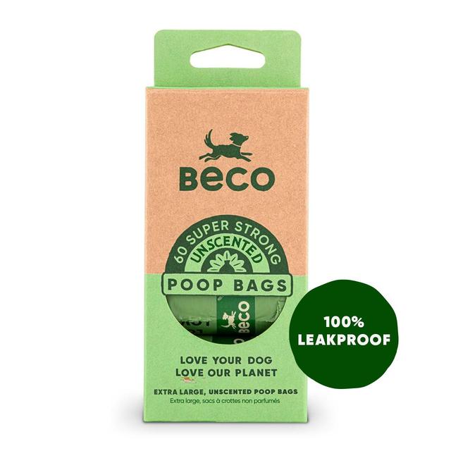 Beco Dog Poop Bags, Unscented, 60 per Pack