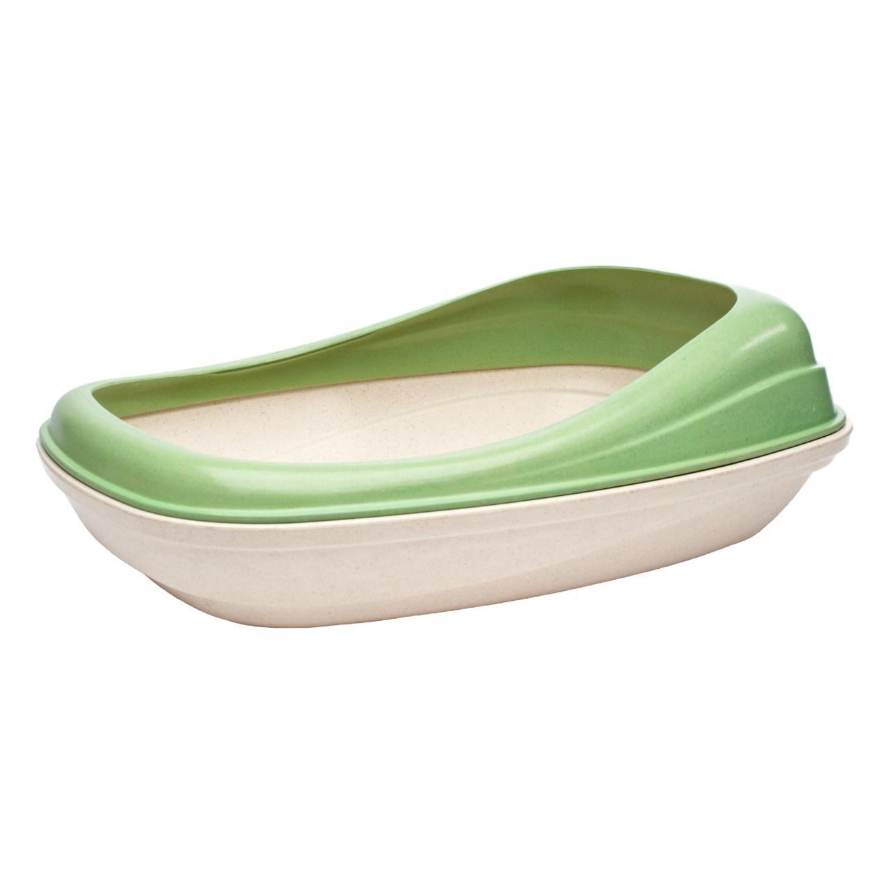 An image of Beco Pets Cat Litter Tray Green
