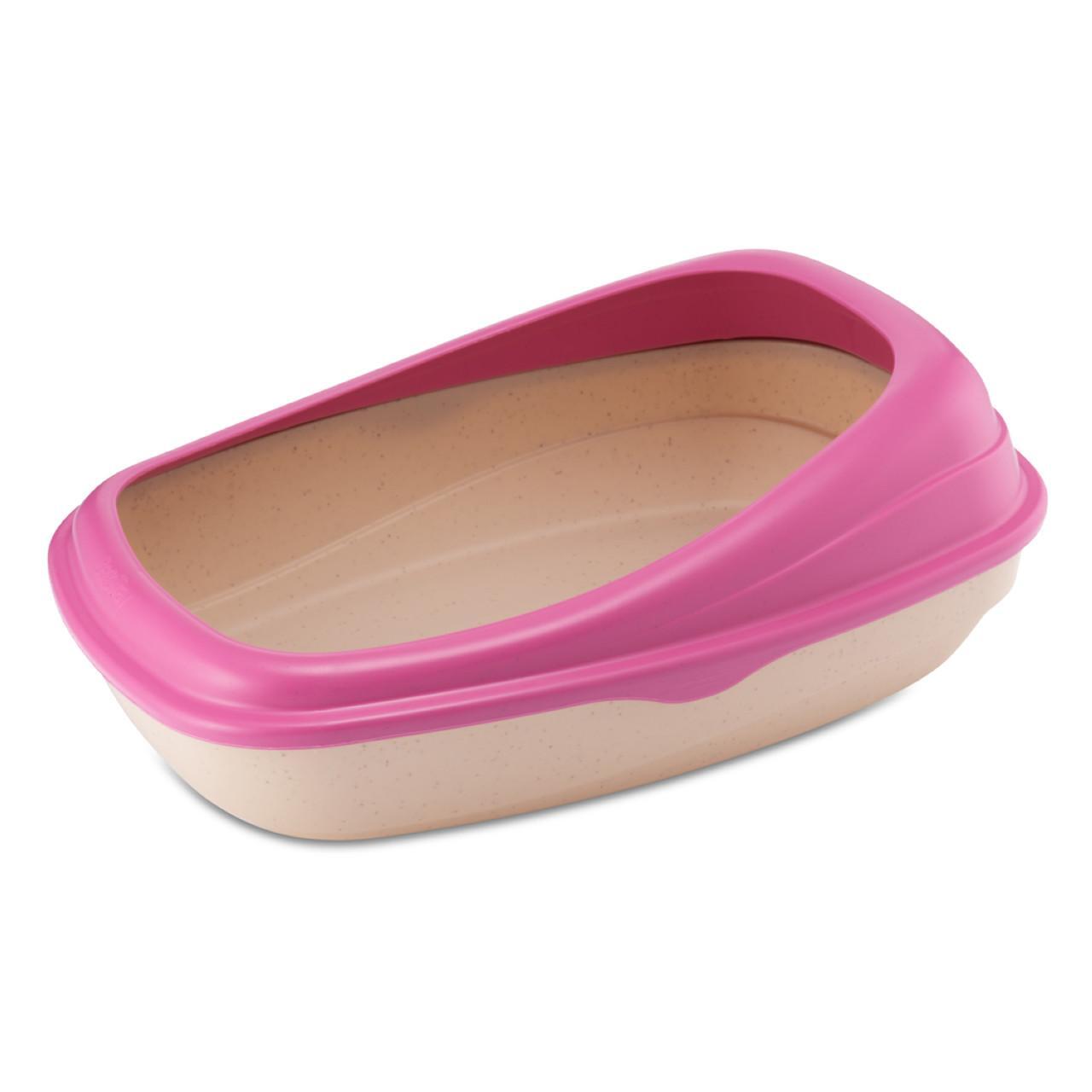 An image of Beco Pets Cat Litter Tray Pink