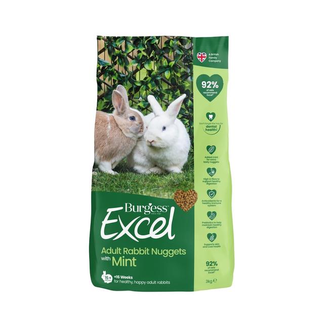Burgess Excel Adult Rabbit Food With Mint, 3kg