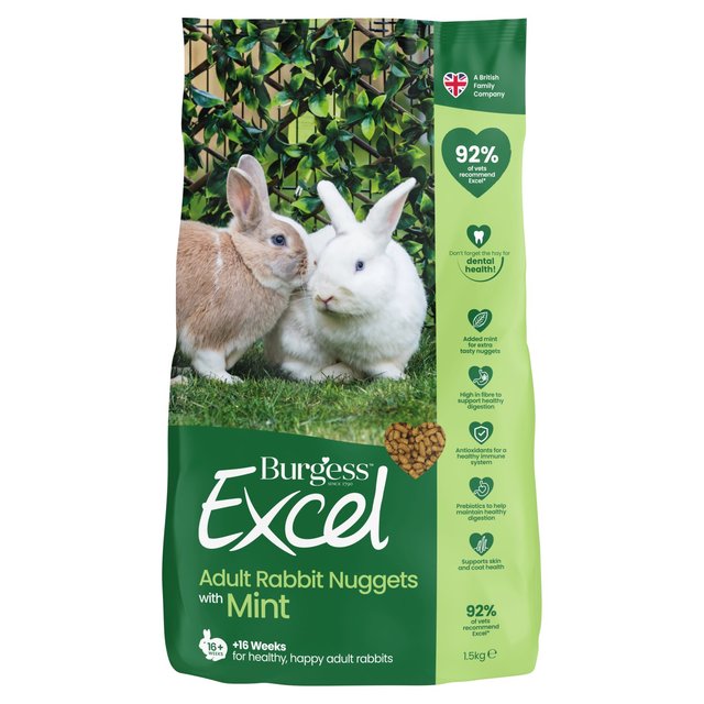 Burgess Excel Adult Rabbit Food With Mint, 1.5kg