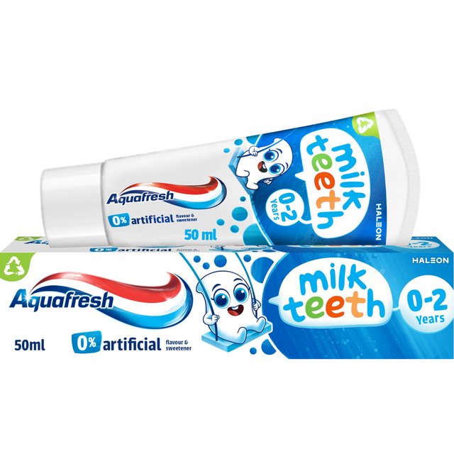 Aquafresh Milk Teeth Kids Toothpaste Babies & Toddlers Age 0-2, 50ml