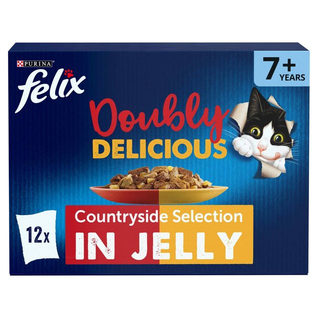 Felix As Good As It Looks Doubly Delicious Senior Cat Food Meat, 12 x 100g