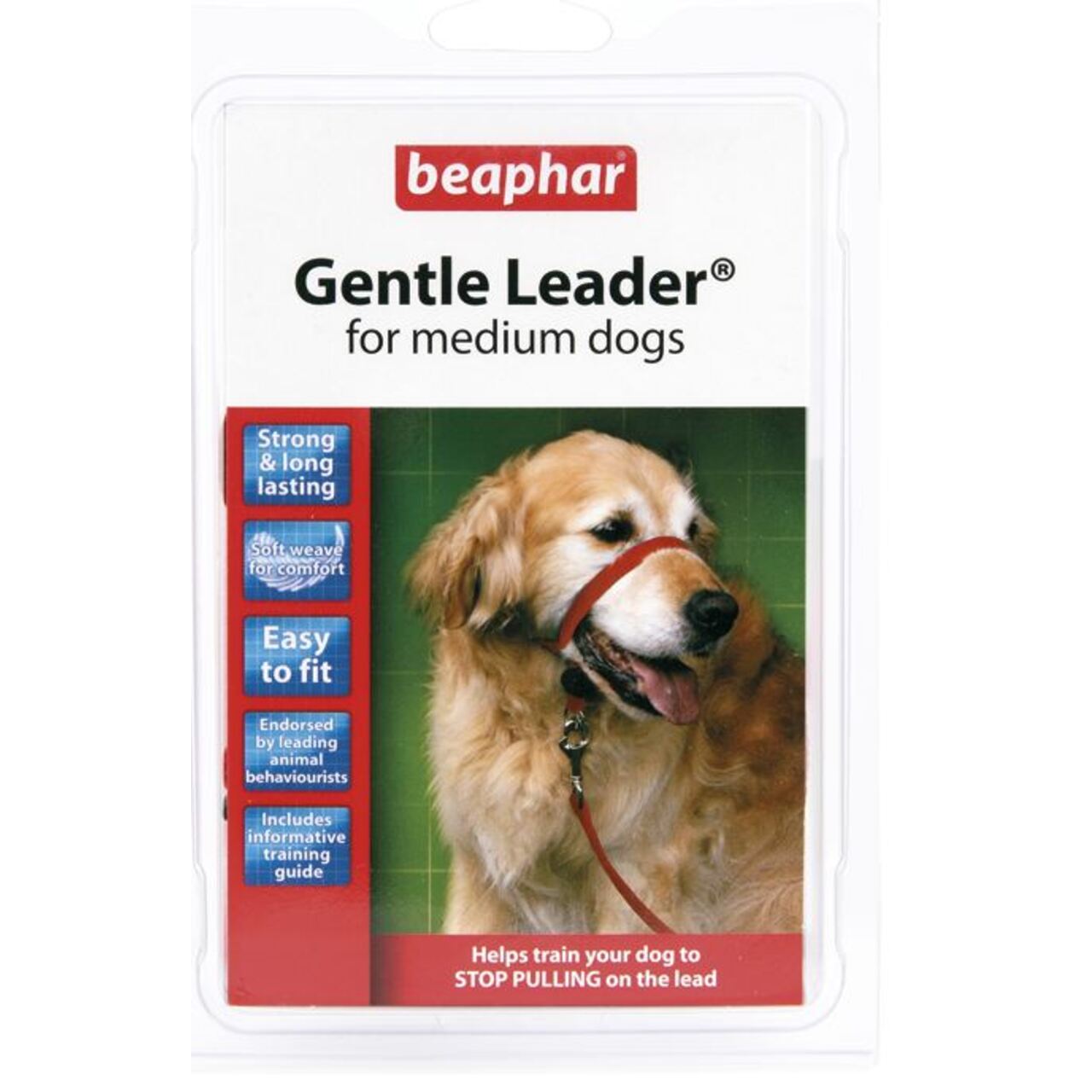 An image of Beaphar Gentle Leader Medium Red