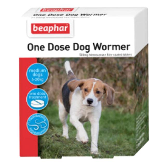 Beaphar One Dose Wormer For Medium Dogs, 2 Per Pack