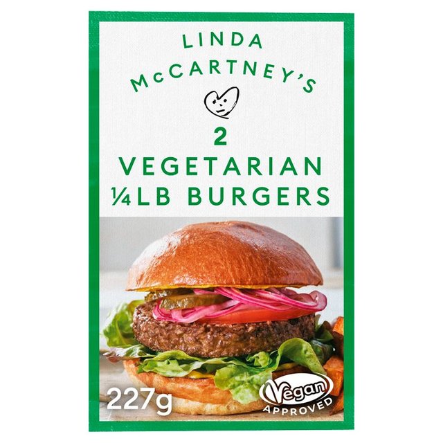 Linda McCartney 2 Vegetarian Quarter Pounders Frozen, 227g
