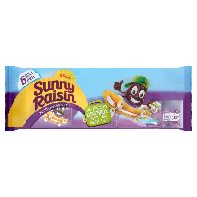 Whitworths Sunny Raisins Kids Snack Pack, 6 x 42.5g
