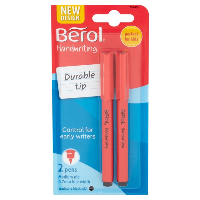 Berol Handwriting Pen Black Ink, 2 Per Pack