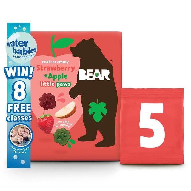 Bear Paws Fruit Shapes Strawberry & Apple 2+ Years Multipack, 5 x 20g