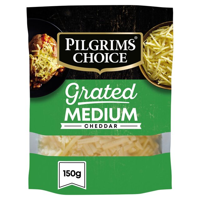 Pilgrims Choice Medium Grated Cheddar, 150g