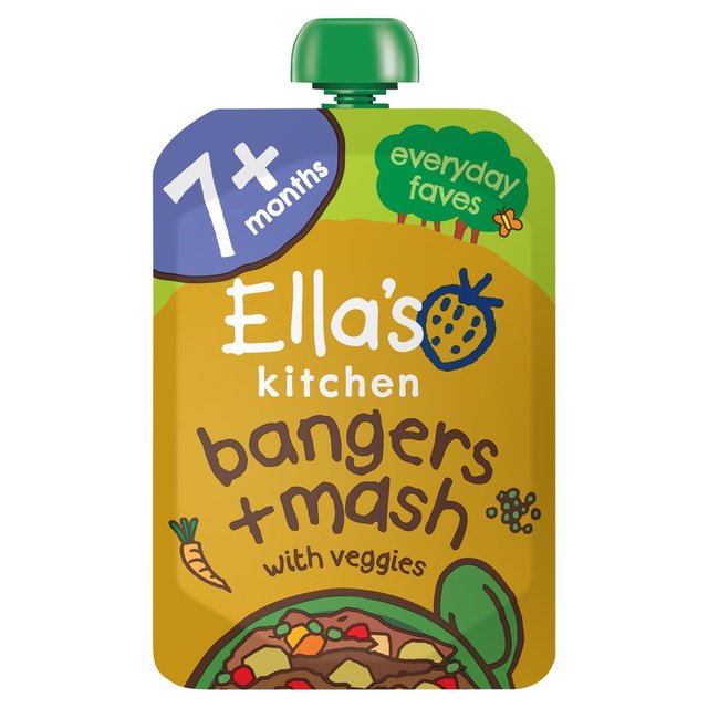 Ella’s Kitchen Bangers and Mash Baby Food Pouch 7+ Months, 130g