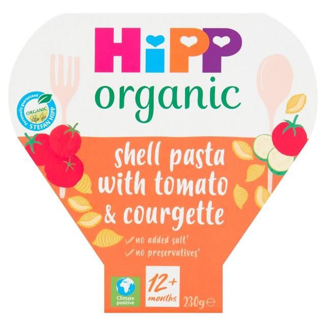 HiPP Organic Tomato & Courgette Shell Pasta Toddler Tray Meal 1-3 Years, 230g
